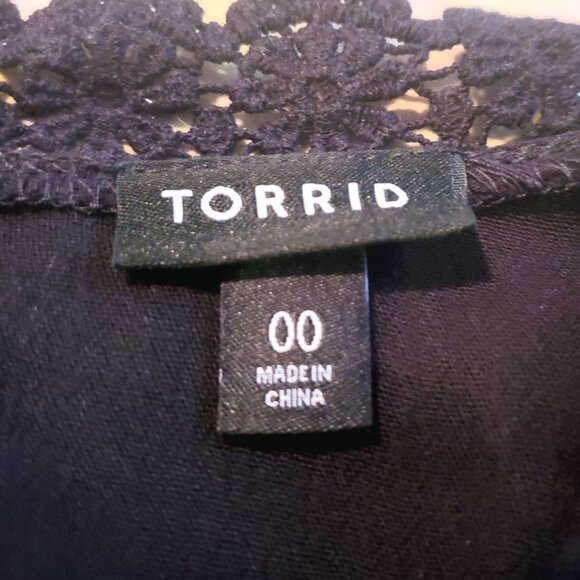 Torrid Flowy Black Lace Neck Tank Top - Picture 3 of 3
